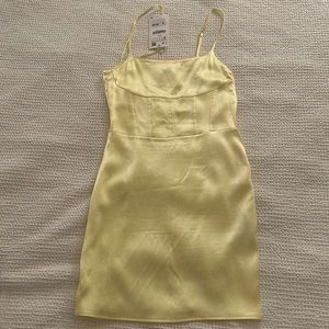 Zara mini satin corset bodycon dress